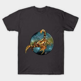 Scorpio Zodiac Sign created with beautiful flowers T-Shirt